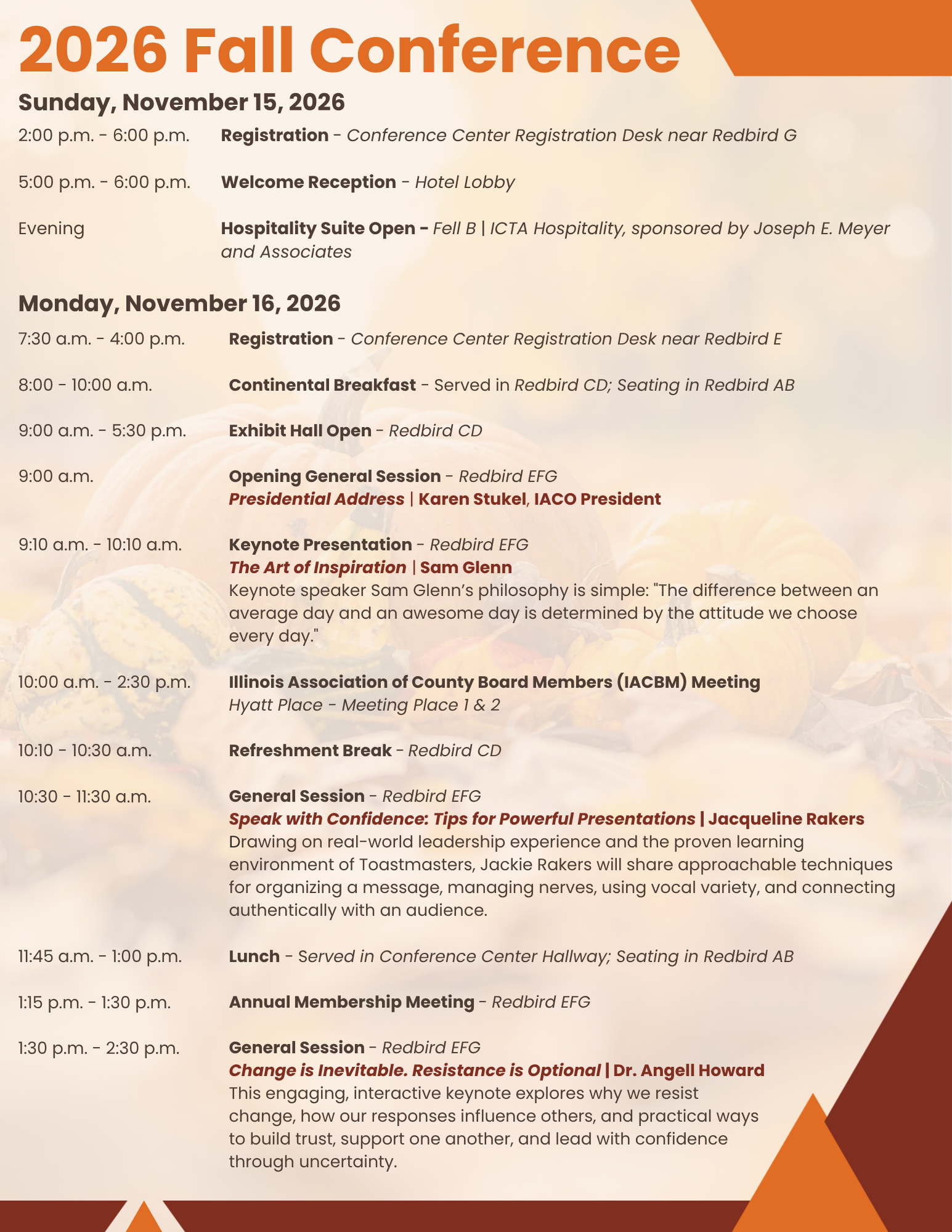 2026 Fall Conference Schedule